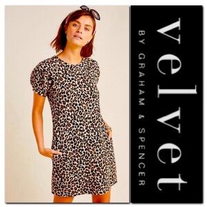 Velvet by Graham & Spencer Leopard Print Sweatshirt Dress